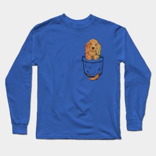 Pocket Cute English Cocker Spaniel Dog Long Sleeve T-Shirt